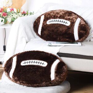 2 Pcs Football Pillow Set, Soft Plush Sports Theme Cushion for Bedroom Decor